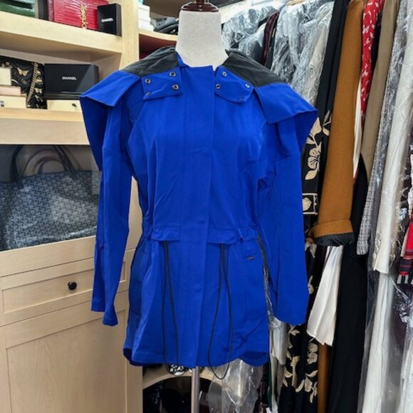 St. John Jackets & Blazers - St. John Blue Nylon Coat Size Petite